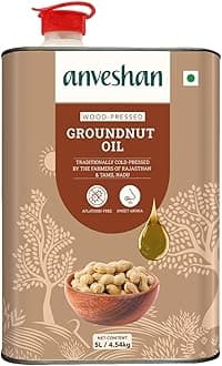 - Wood Cold Pressed Ground Nut Oil - 5 Litre | Tin Can | Kolhu/Kacchi Ghani/Chekku | Peanut Oil | Natural | Chemical-Free | Cold Pressed Ground Nut Oil for Cooking