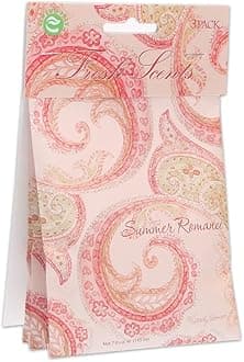 Willowbrook | Fresh Scents Scented Sachet Packet | Summer Romance | Air Freshener Bags for Drawers, Closets, Cars | 3 Pack | Long Lasting Home Fragrance