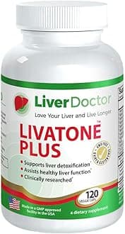 Livatone Plus Liver Detox Capsules Liver Cleanse and Detox Pills with Milk Thistle and Antioxidants (120 Count)