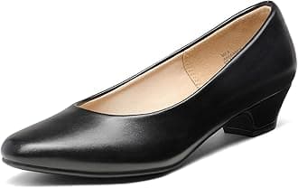 DREAM PAIRS Women's Mila Low Chunky Heel Pump