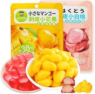 Mango Peelable Candy62g/bag,white peach Peeling Fruit Fudge, 50% Juice Content gummy candy,Peeling Gummy Candy,Healthy Desserts,Wedding Candies,Sweets,Instant fruit Snacks (mango,2bag)