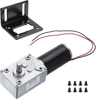 MECCANIXITY DC 12V High Torque Turbine Worm Geared Motor with 8mm Shaft 50RPM Geared Motor with Wire for Electric Fireplace