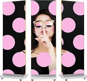 MWE 80" P1.86 Spliceable LED Screen with Flight Case, Foldable LED Digital Signage Advertising Displays Kiosk with Publishing System, Portable Digital Poster for Events and Rentals (2 Panels), Silver