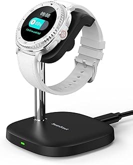 Galaxy Watch Charger Stand, Galaxy Watch Charger, Angle Adjustable Fast Lightweight for Samsung Galaxy Watch 8/8 Classic/Ultra (2025)/7/Ultra/6/6 Classic/5/5 Pro/4/3/Active 2, SwanScout 505S (Black)