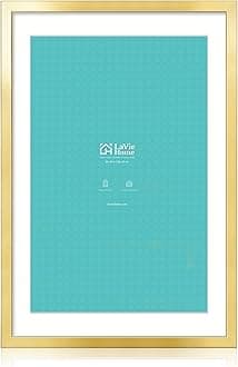 LaVie Home 24x36 Picture Frame Gold Poster Frame,Display Pictures 20x30 with Mat or 24x36 Without Mat, Stable and Sturdy Frame and Polished Plexiglass, Horizontal and Vertical Format of The Walls