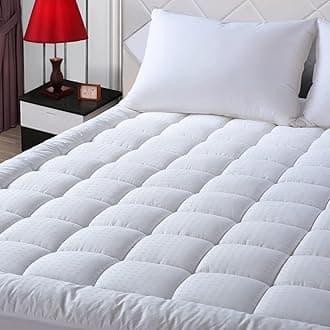 RV King Mattress Pad Pillow Top Mattress Cover Quilted Fitted Mattress Protector Cotton Top 8-21" Deep Pocket Cooling Mattress Topper (72x80 Inches, White)