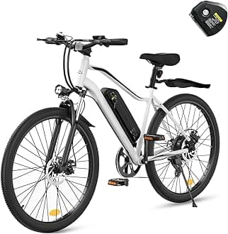 Electric Bike - 500W Peak Motor Electric Bike for Adults, 20MPH Up to 60 Miles, Removable Battery, Shock Absorber, 7-Speed, 26” Tire Electric Commuter Bicycle for Adults