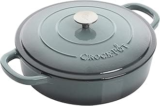 Crock Pot Artisan Enameled Cast Iron Braiser W/Lid, 5 Quart, Slate Gray