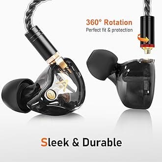 Vibes 202 Wired Earbuds - HiFi in Ear Monitor Headphones – Professional Noise-Isolating Ear Buds - Clear Sound, Deep Bass & Comfort-Fit IEM Earphones - MMCX to 3.5mm, Silver Plated Cord, Carrying Case