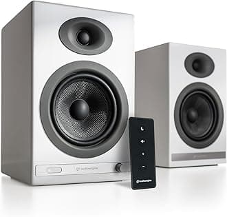 Audioengine HD5 Premium Powered Speakers | 150W Audiophile-Grade Bluetooth 5.0 with aptX HD | Built-in 24-Bit DAC | Real Wood Veneer | Bookshelf Speakers for Home Audio, Studios & Vinyl