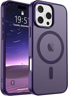 SUPFINE Magnetic for iPhone 16 Pro Case (Compatible with MagSafe) (Military Grade Drop Protection) Slim Translucent Matte Shockproof with Anti-Fingerprint Phone Case,Dark Purple