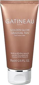 GATINEAU Golden Glow Gradual Tan - 75ml, Self Tan Lotion + 2 in 1 Body Moisturiser, Quick Dry Easy Application, Coconut Oil & Vitamin E, Buildable Natural Tan, Dermatologist Tested & Cruelty Free