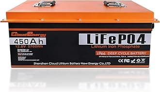 12V 450Ah LiFePO4 Deep Cycle Battery with 200A BMS, BlueTooth,Perfect for RV, Solar, Boat, Marine, Trolling motor, Most of Backup Power and Off Grid Applications…