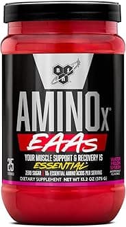 BSN Amino X EAAs, Muscle Recovery & Endurance, 10g Essential Amino Acids, 5g BCAAs, Zero Sugar, Caffeine Free, Watermelon Splash, 13.2oz, 25 Servings