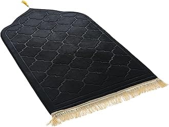 JE JOUE Prayer Rug Muslim Mat Islamic - Thickening Sponge Muslim Rug for Men Women Eid Travel Ramadan, Soft Luxury Great for Knees and Forehead （Black）