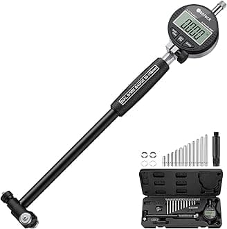 Neoteck Bore Gauge Set Digital Indicator Dial Bore Gauge (2-6"/0.0005") with Self-Centering Dial,Carbide Anvils, Insulated Grips for Deep Engine Cylinder Measurement-Black