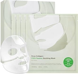 SUNGBOON EDITOR Deep Collagen CICA Tea Tree Overnight Mask | Acne Mask for Redness & Soothing | 2,160,000PPB Collagen + Tea Tree + Centella | Korean Skincare, 4ea | Gifts for Women