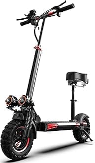 Off Road Electric Scooter for Adult, 48V 21AH, Folding E Scooter with Seat, 1200W Motor, 11" Off Road Tire, Double Suspension for Commuter Outdoor
