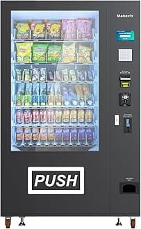 Refrigerated Beverage Vending Machine for Business, Large 60 Slots Snack Drink Combo Commercial Vending Machine Durable Cashless Vending Machine with Card Reader and Bill Coin Acceptor