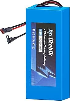 48V 14Ah Lithium Ebike Scooter Battery with 30A BMS, Lithium Replacement Battery with XT60 Adaptor, T Plug