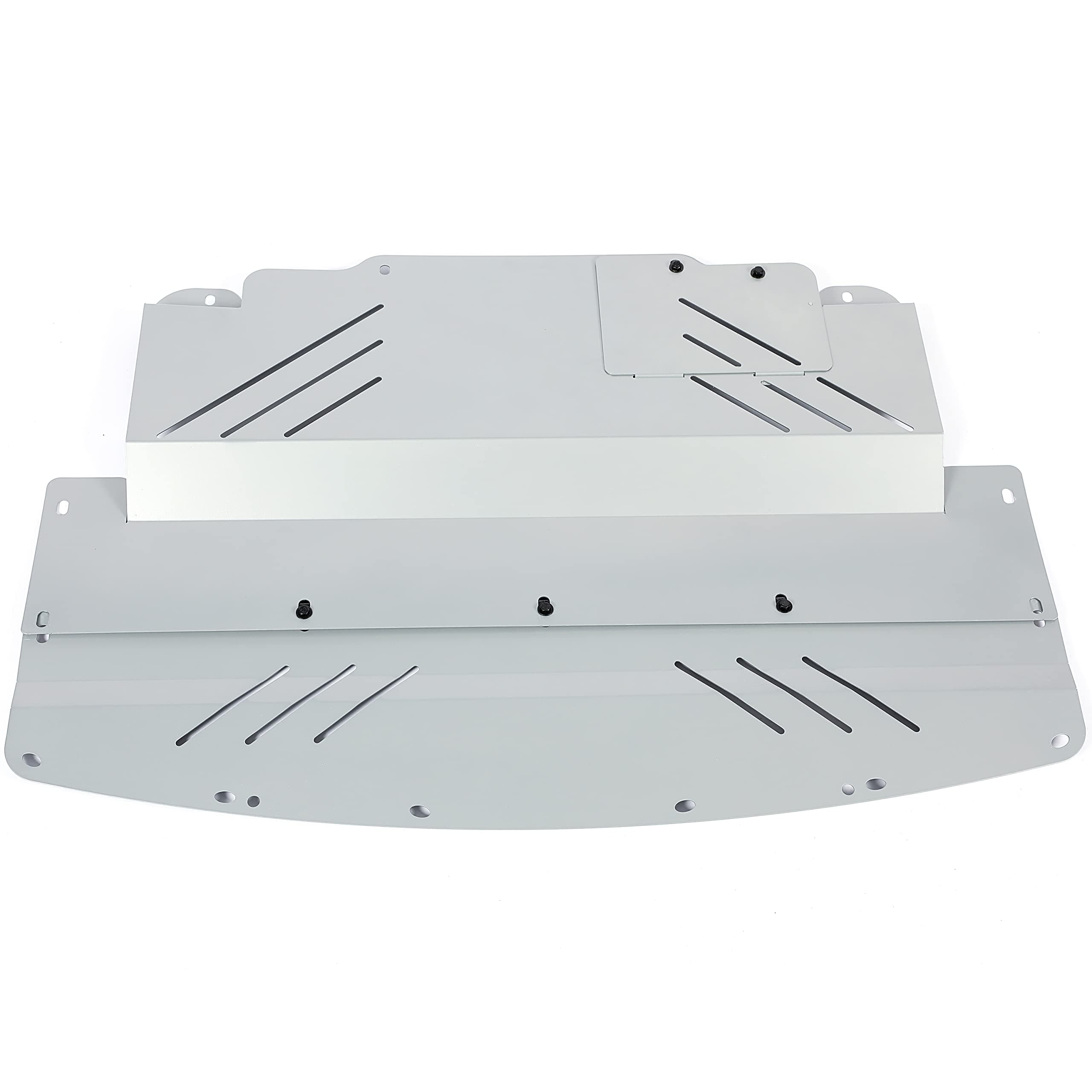 Engine Splash Shield Guard Compatible with 2007-2019 Infiniti G35 G37 Q40 Q60 (RWD only) & Nissan 370Z Silvery Aluminum Under Tray Cover Skid Plate