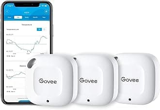 Govee Bluetooth Hygrometer Thermometer, Wireless Thermometer, Mini Humidity Sensor with Notification Alert, Data Storage and Export, 262 Feet Connecting Range, 3 Pack