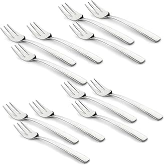 Parage 12 Pieces Stainless Steel Fruit Forks for Home & Kitchen, Fruit Picks, Kids, Snacks, Fruits and Dessert, Small Fruit Fork (Pack of 12, Silver)