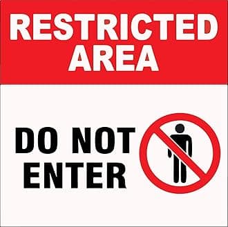 Danger Restricted Area Do Not Enter Sign Sticker for Office Factories Size L X H 30 X 25 CM