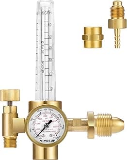 Argon/CO2 Regulator Emitter System with 50 PSI Fixed, Max. 4000PSI Inlet Pressure, Precise Brass Regulator for Gas Control in Hydroponic, Grow Tent, House Aquarium, Welding