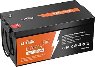 LiTime 12V 400Ah Plus LiFePO4 Lithium Battery w/ 250A BMS, 5120Wh Energy, 3200W Max, 4000-15000 Cycles & 10-Year Lifetime, Load Power Group 8D Battery Perfect for RV Home Solar System Fishing