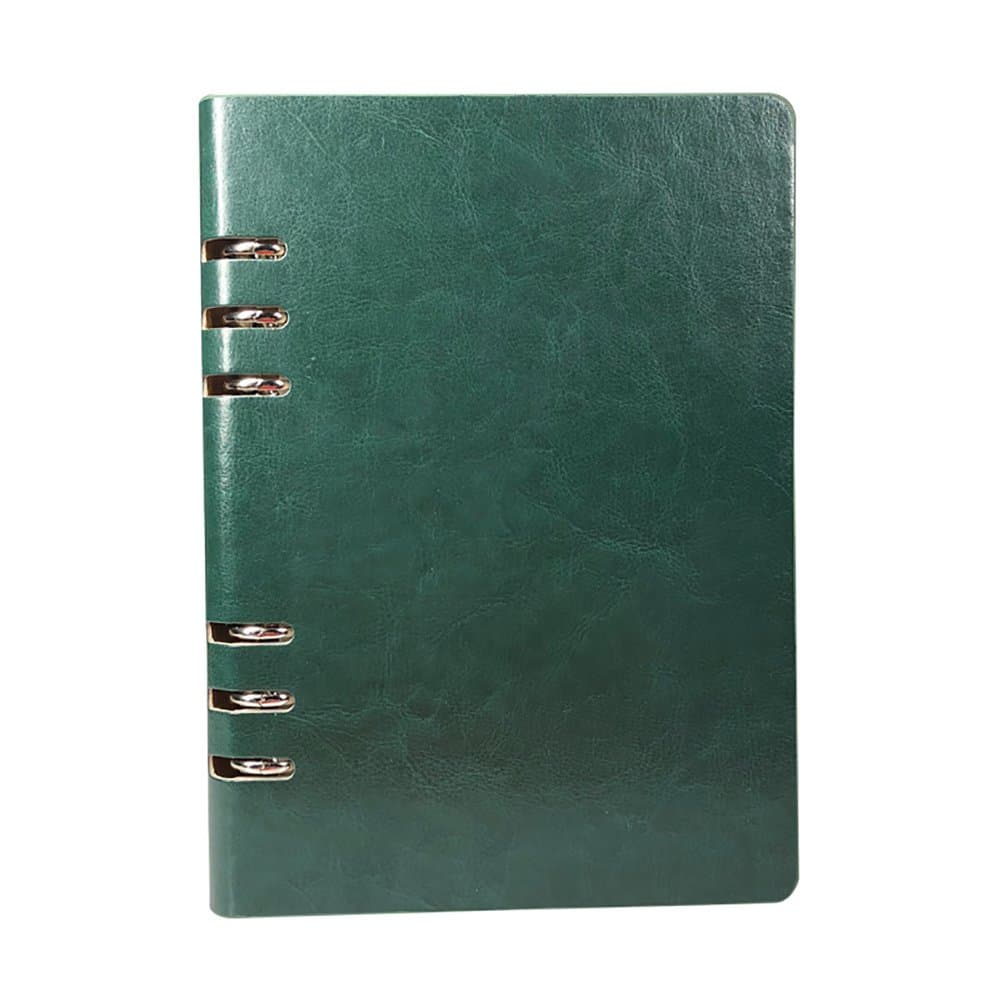 Gysad A5 Lined Spiral Bound Notebook, Hardcover Notebooks PU Leather Planner Journal with Loose Leaf Paper, Personal Organiser for Men Women Business School, Dark Green