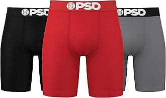 PSD Underwear Mens Boxer Briefs - 3 Pack Cotton Boxer Briefs, Standard Length, Soft & Breathable Boxer Briefs for Men