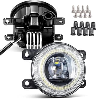 LED Lens Fog Light with Halo Ring Angel Eye DRL Replacement for Mitsubishi 10-19 Outlander Sport, 13-19 Mirage G4 Attrage Sedan, 06-11 Endeavor, 06-12 Eclipse, 06-14 Pajero IV, 10-15 RVR ASX