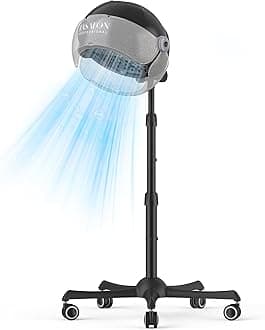 TASALON Ionic Hooded Hair Dryer - 1875W Bonnet Dryer with 3 Temperature Settings - Portable Standing Dryer for Home and Salon