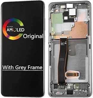6.9" Original AMOLED for Samsung Galaxy S20 Ultra LCD Screen Replacement S20Ultra 5G G988 G988U G988BU1,G988W,G988B/DS Touch Screen Display Digitizer (with Grey Frame)