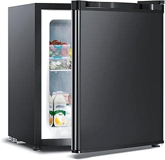 1.1 Cu.ft Small Freezer, Mini Upright Freezer with 7 Adjustable Thermostat, Removable Shelves, Reversible Single Door, for Bedroom/Home/Dorms/Apartment (Black)