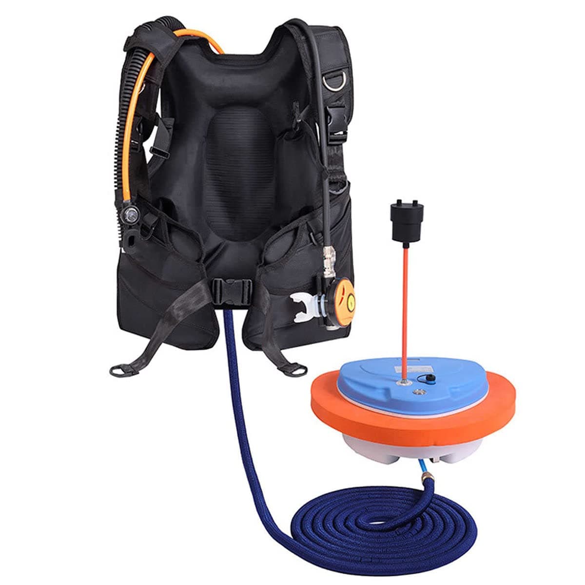 Rechargeable Scuba Diving System Set with 39ft Hose 5 Hours Diving Ventilator Scuba Diving Ventilator Tankless Diving System Waterproof Air Compressor for Underwater Sports 5hours