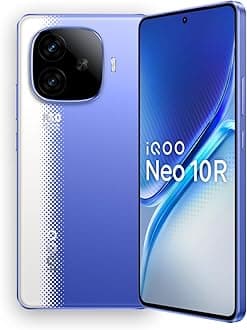 iQOO Neo 10R 5G (Raging Blue, 12GB RAM, 256GB Storage) | Snapdragon 8s Gen 3 Processor | India's Slimmest 6400mAh Battery Smartphone | Segment's Most Stable 90FPS for 5 Hours