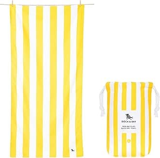 Dock & Bay Beach Towel - Quick Dry, Sand Free - Compact, Lightweight - 100% Recycled - Includes Bag - Cabana - Boracay Yellow - Extra Large (200x90cm, 78x35")