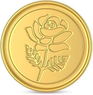 Malabar Gold & Diamonds Gold Coin 22K (916) 8 grams | 22 kt Gold Coin/Bar/Bullion for Akshaya Tritiya, Birthday, Wedding & Festive Gift, Rose Impression