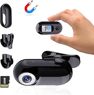 Mini Body Camera 1080P with 32GB Card Helmet Camera Body Cameras with Audio and Video Recording Multi-Function Accessory Body Cam (Black)