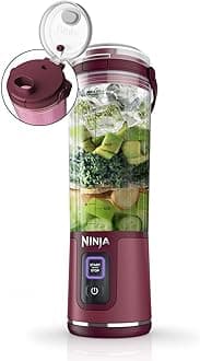 Ninja Blast Portable Blender, 530ml, Leakproof Lid & Sip Spout, Powerful Cordless Mini Blender, Rechargeable, Portable Smoothies, Protein Shakes, Blends Ice & Frozen Fruit, Cranberry Red, BC151UKCR