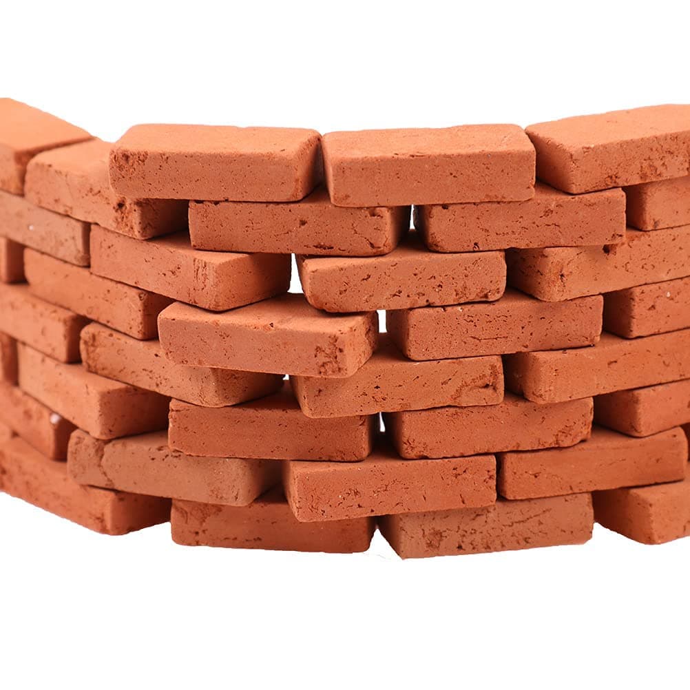 200 Pcs 1/16 Miniature Bricks,Mini Red Brick Stone,Model B-Rick,Mini Artificial B-Rick,Premium Clay Bri-CKS,DIY Fake Bri-CKS,Lifelike BRIC-k Ornament,for Dollhouse Decoration,Handmade Craft