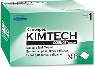Kimberly-Clark 34155 Kimwipes 1-Ply Delicate Task Wipes, 4.4" x 8.4", Tissue (Pack of 286)