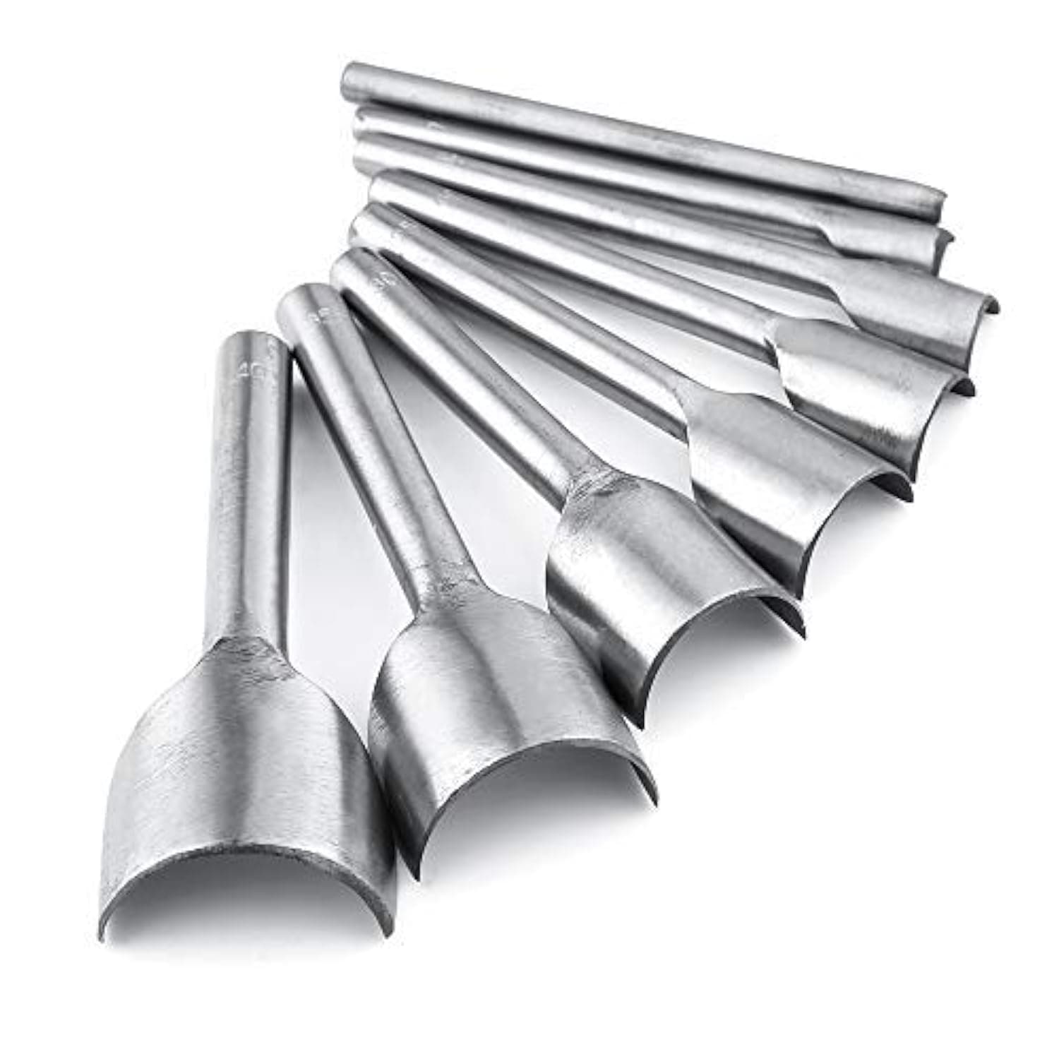 8 Pieces Leather Tools Craft Half-Round Cutter Punch for Crafting Strap Belt, Wallet and Bag, 5-40 mm