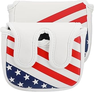 Golf Spider Center Shafted Putter Cover,Mallet Putter Head Cover with Magnetic Closure and Stars Stripes