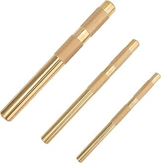 HQPASFYBrass Drift Punch Set, 3-Piece – 3/4"-19mm x 8", 1/2"-13mm x 7", 3/8"-10mm x 6", 25075 25076 25077 Brass Punches