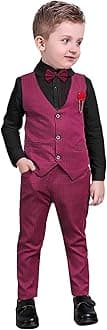 Nwada 4 Piece Boy Suits Boys Wedding Suit Page Boy Party Prom Formal Tuxedo Suits 3-4 Years
