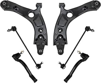 TRQ Front Steering & Suspension Kit Control Arm with Ball Joint Sway Bar Stabilizer Link Tie Rod Compatible with 2016-2020 Kia Sorento