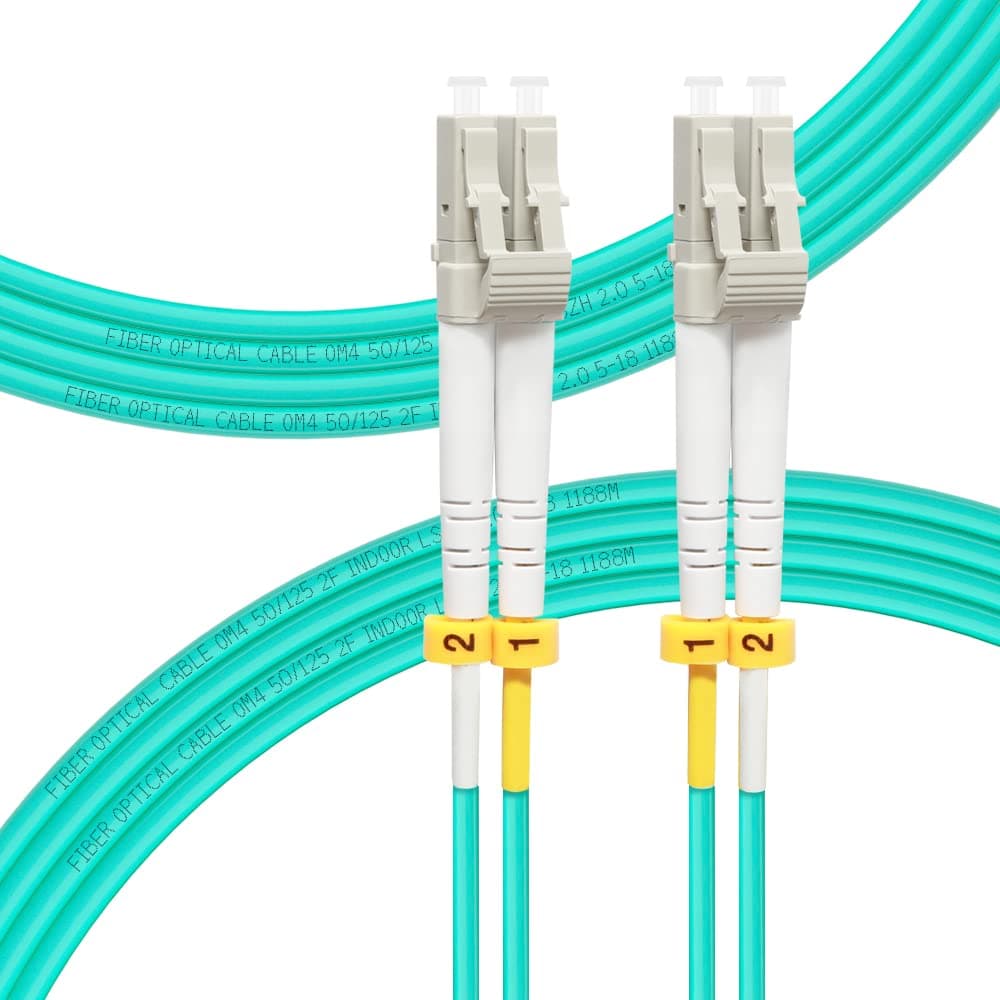 LC to LC OM4 Fiber Patch Cable 3M/10ft, Duplex 50/125um Multimode Fiber Optic Cables LSZH 40GB/100GB, Length Options: 0.2m-100m